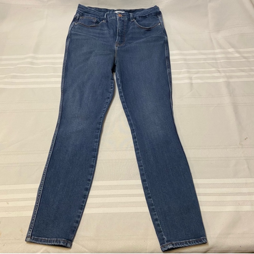 Good American Good Curve Dark Blue Skinny Jeans Size 12